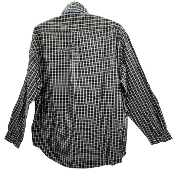 HPTommy Hilfiger Green Plaid Long Sleeve Button Up Vintage Men's Shirt Top - Picture 3 of 15